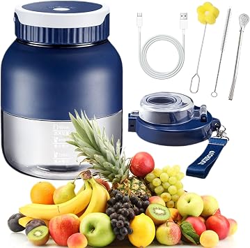 Blender Mini Japan, 500ml Hand Blender, Wireless Portable Mini Electric Blender, Directly Squeezed, No Filter Required, Usb-C Rechargeable, Self-Cleaning for Home, Office, Travel 1PC