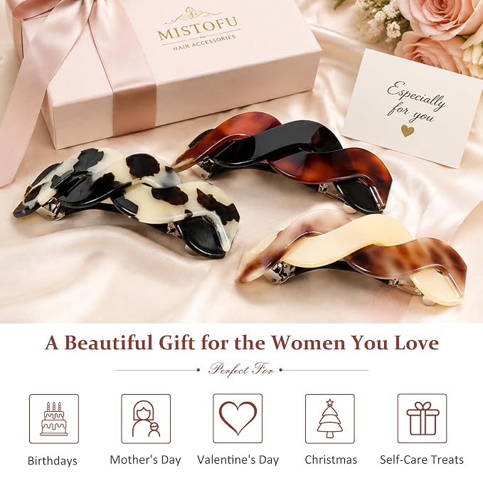 Mistofu 3Pcs Hair Barrettes para Mujer Estilo Vintage miniatura 6