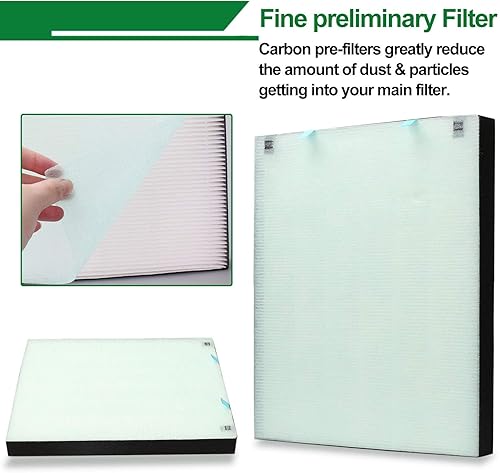 Miniatura 4 de Filtro de poste de repuesto y prefiltro de carbono compatible con Bissell Air400, 1 prefiltro + 1 filtro de poste de carbono, en comparación con la