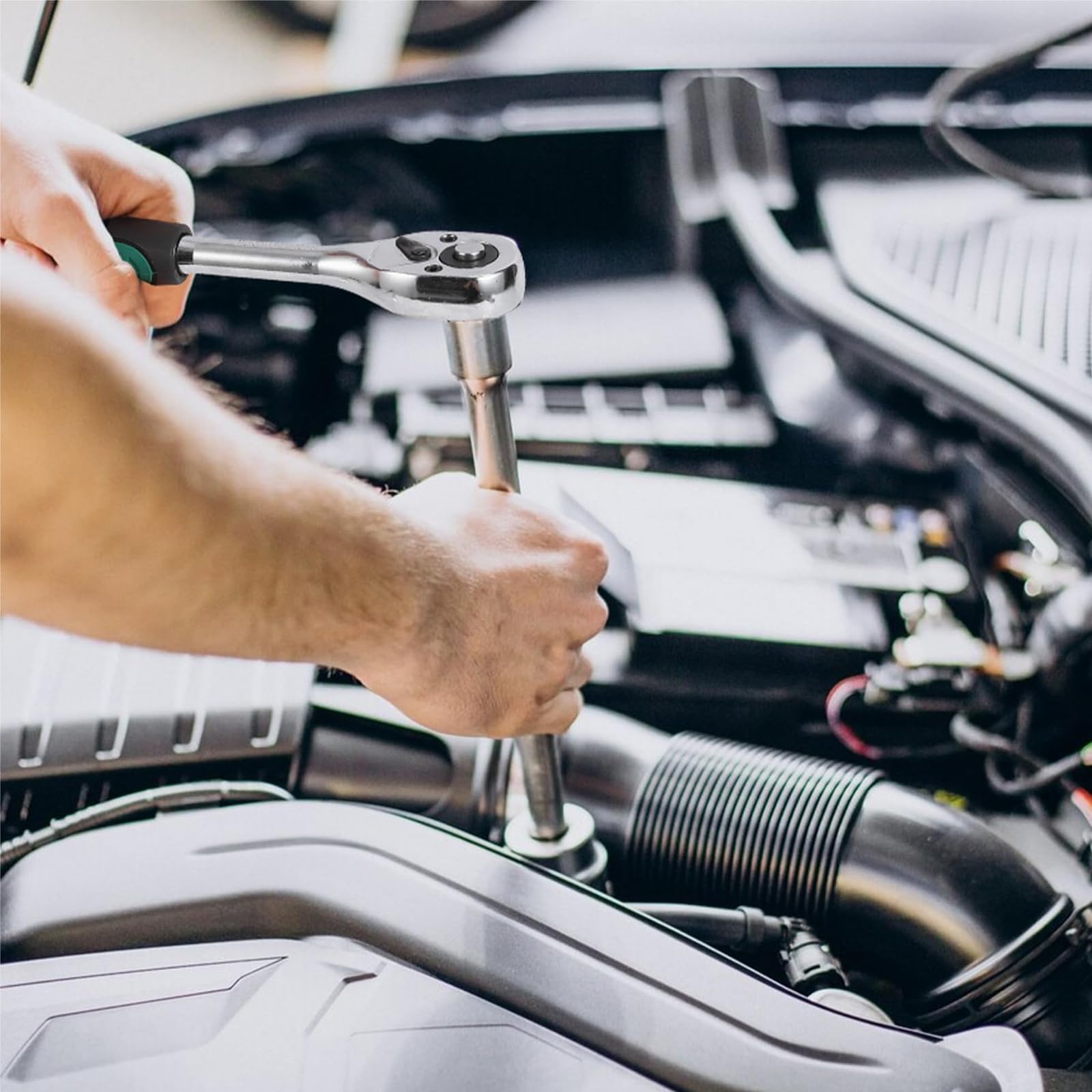 Zestaw narzędzi mechanicznych, 216-częściowy zestaw kluczy nasadowych z grzechotką szybkiego zwalniania i chromowo-wanadowym do naprawy samochodów i konserwacji domu
