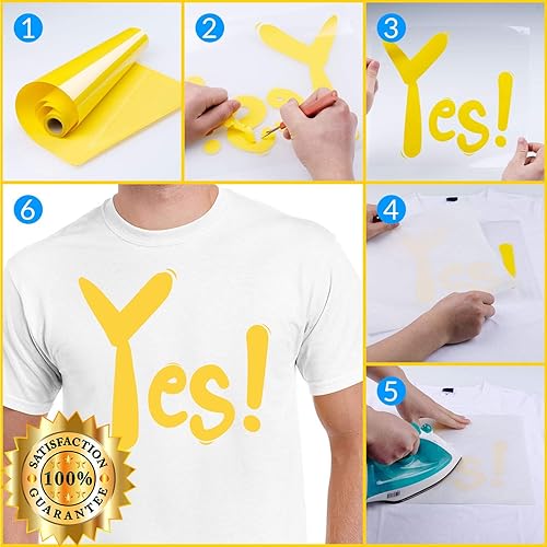 Vista 203 de HTV - Rollos de vinilo de transferencia de calor negro de 12 pulgadas por 8 pies, rollo en rollo para planchar en camisetas, fácil de cortar