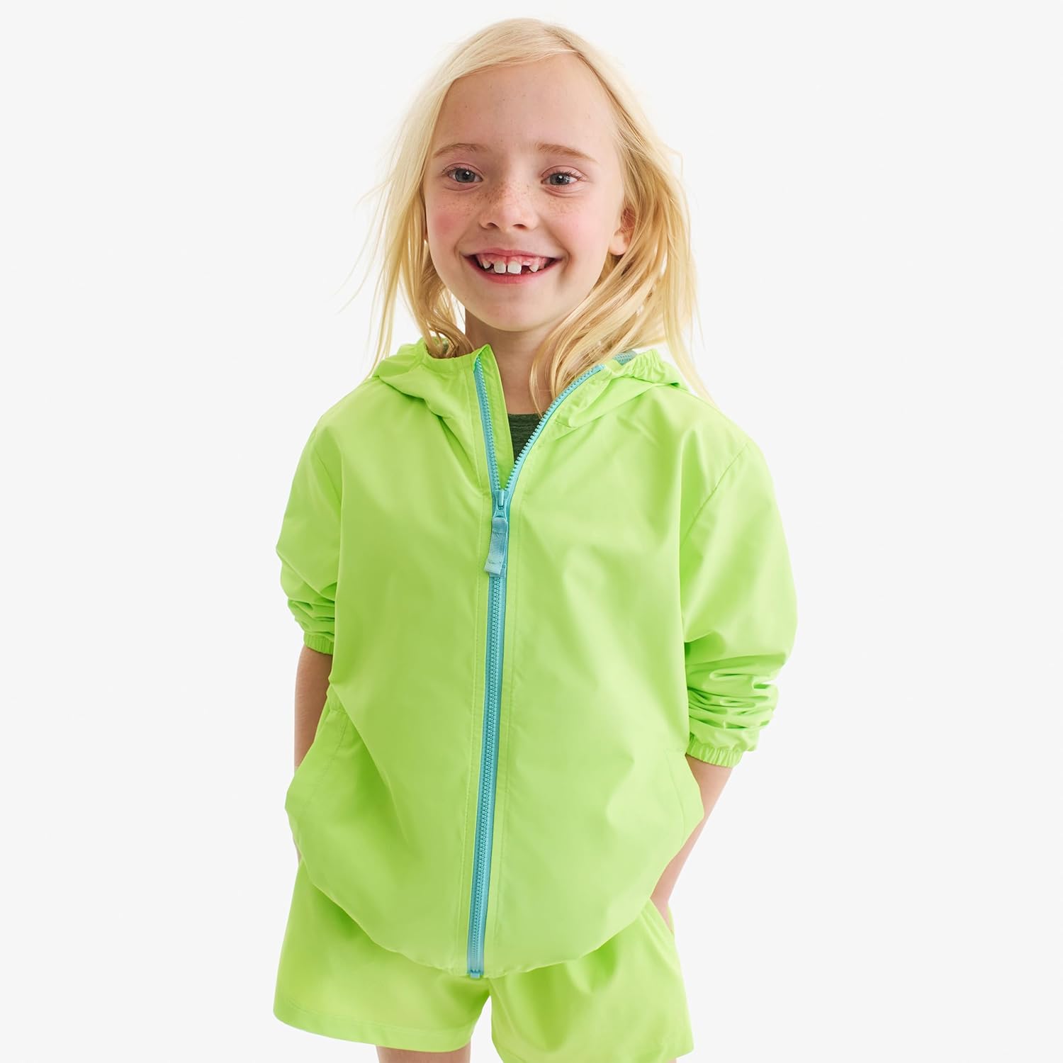 Primary Kids Packable Windbreaker, Lightweight Water-Resistant Jacket