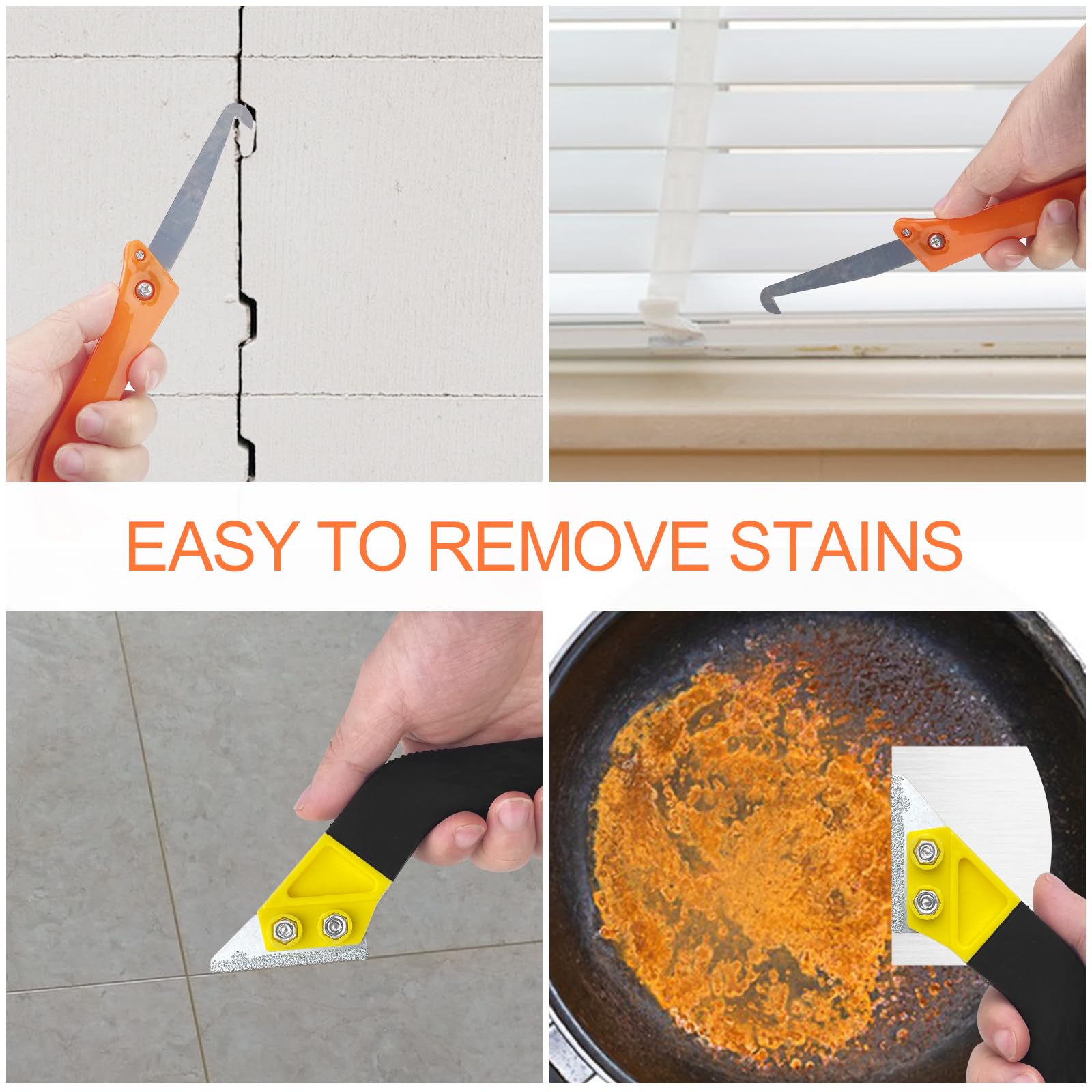 Gvolatee 2 Piezas Rascador Juntas Azulejos+7 Cuchilla de Repuesto, Limpiador de Sierra Removedor de Lechada, Rasquetas Raspador Limpieza, Herramienta de Eliminación para Baldosas de Baño de Cocina