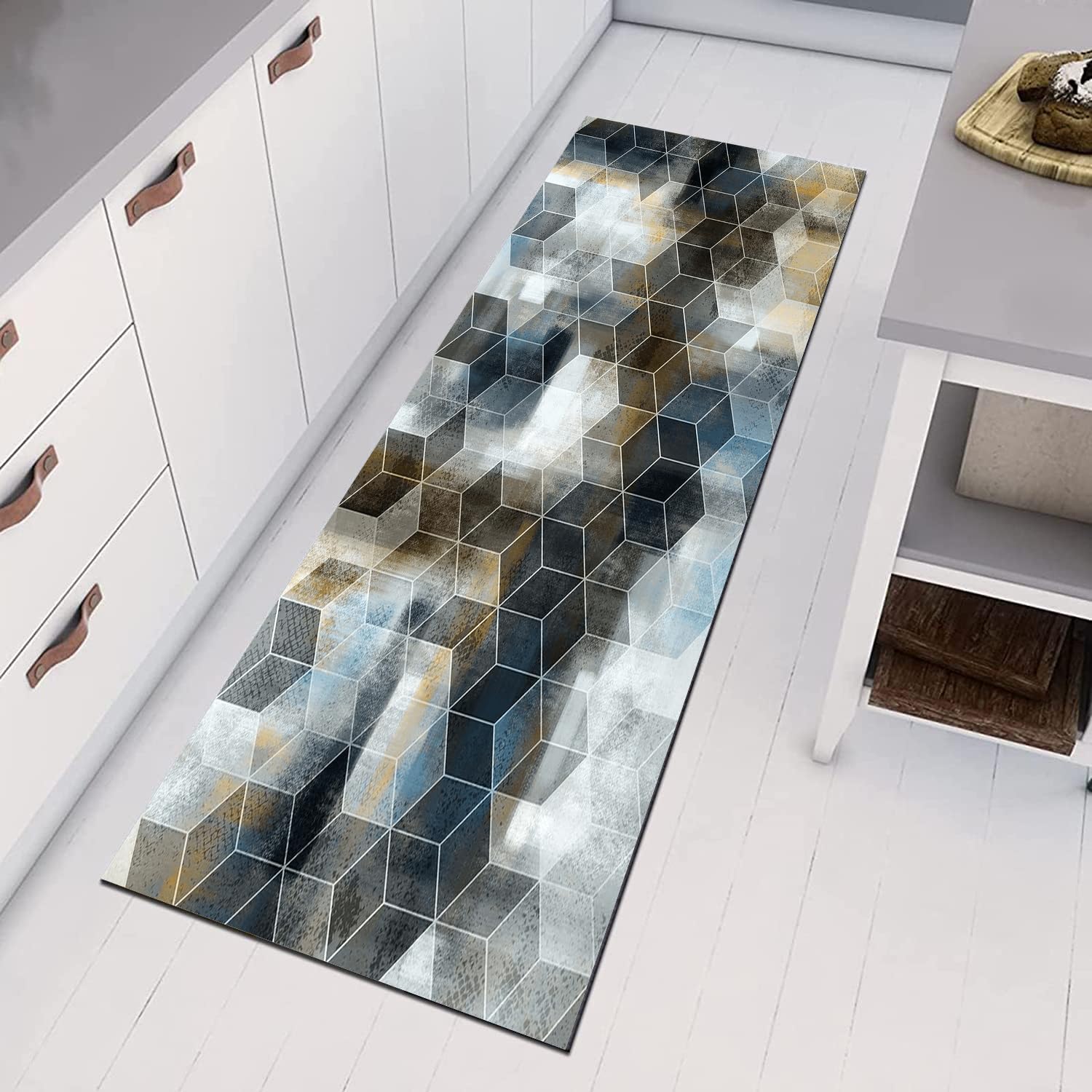 Tappetto Runner Cucina 2,6 Metri Colorato Moderno - Antiscivolo E Lavabile, 140x260cm, Facile Da Pulire