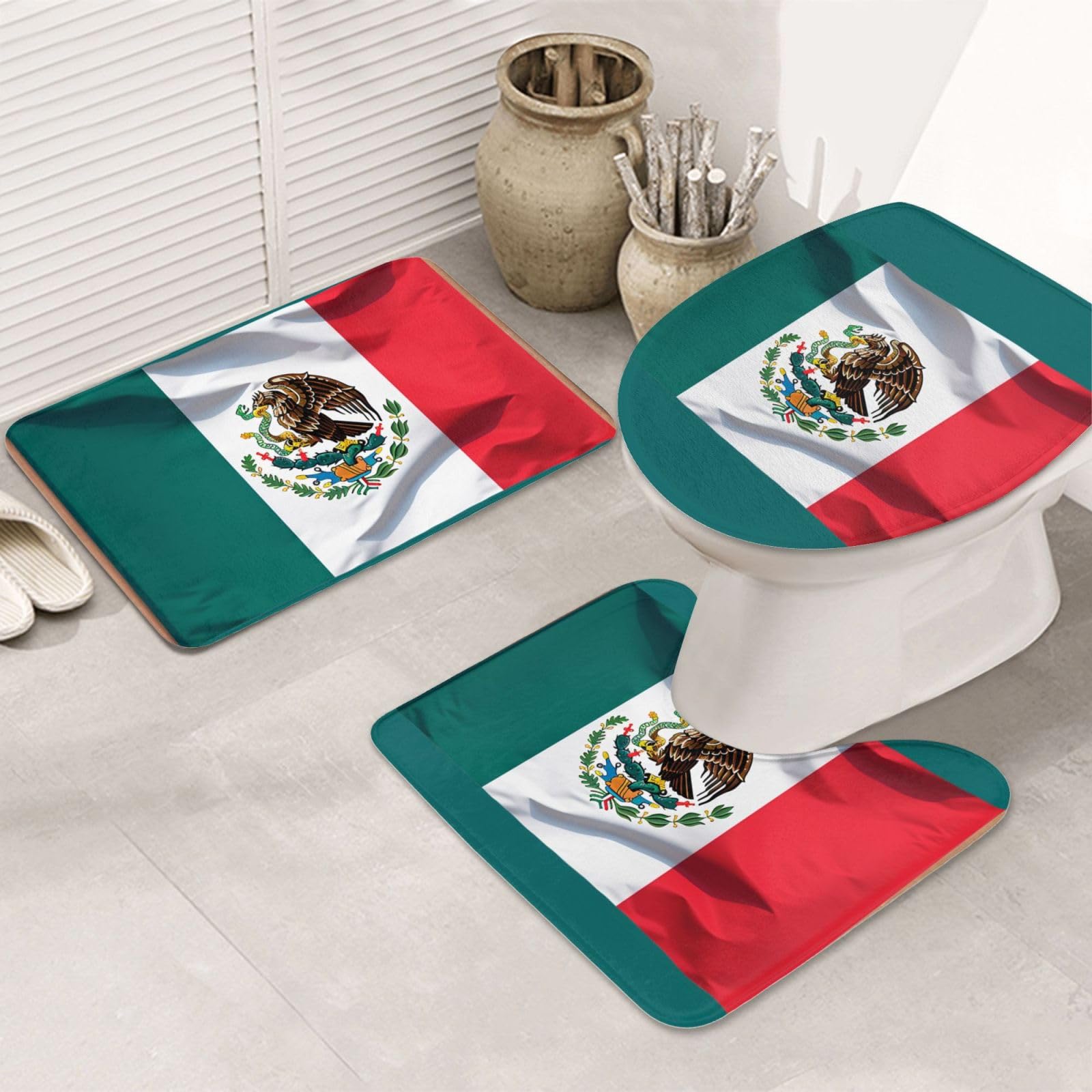 Tapis de bain Mexique en flanelle pour décoration de douche