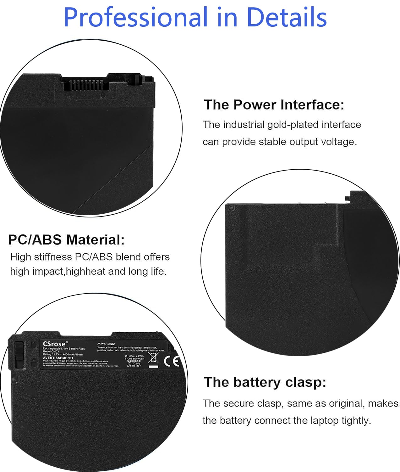 CM03 CM03XL Batteria per PC HP EliteBook 740 745 750 755 840 845 850 855 G1 G2 Series fit HP ZBook 14 15u G2,fits CO06 CO06XL Spare 716724-421 717376-001 CM03050XL HSTNN-DB4Q HSTNN-L11C-5