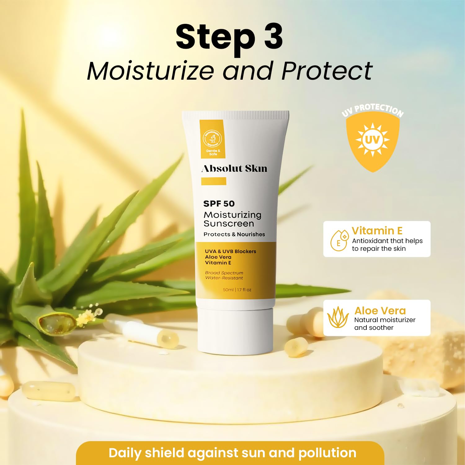 AbsolutSkin Beginner Bundle – 3-Step Brightening Skincare Set for Dull Skin – Includes Face Wash, Radiance Serum & SPF50 Cream – Dermatologist-Formulated - Image 5