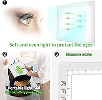 Vista 5 de Mesa de luz A4 para pintura de diamantes, caja de luz recargable para trazar con clip superior, almohadilla de luz con 6 niveles de brillo atenuable