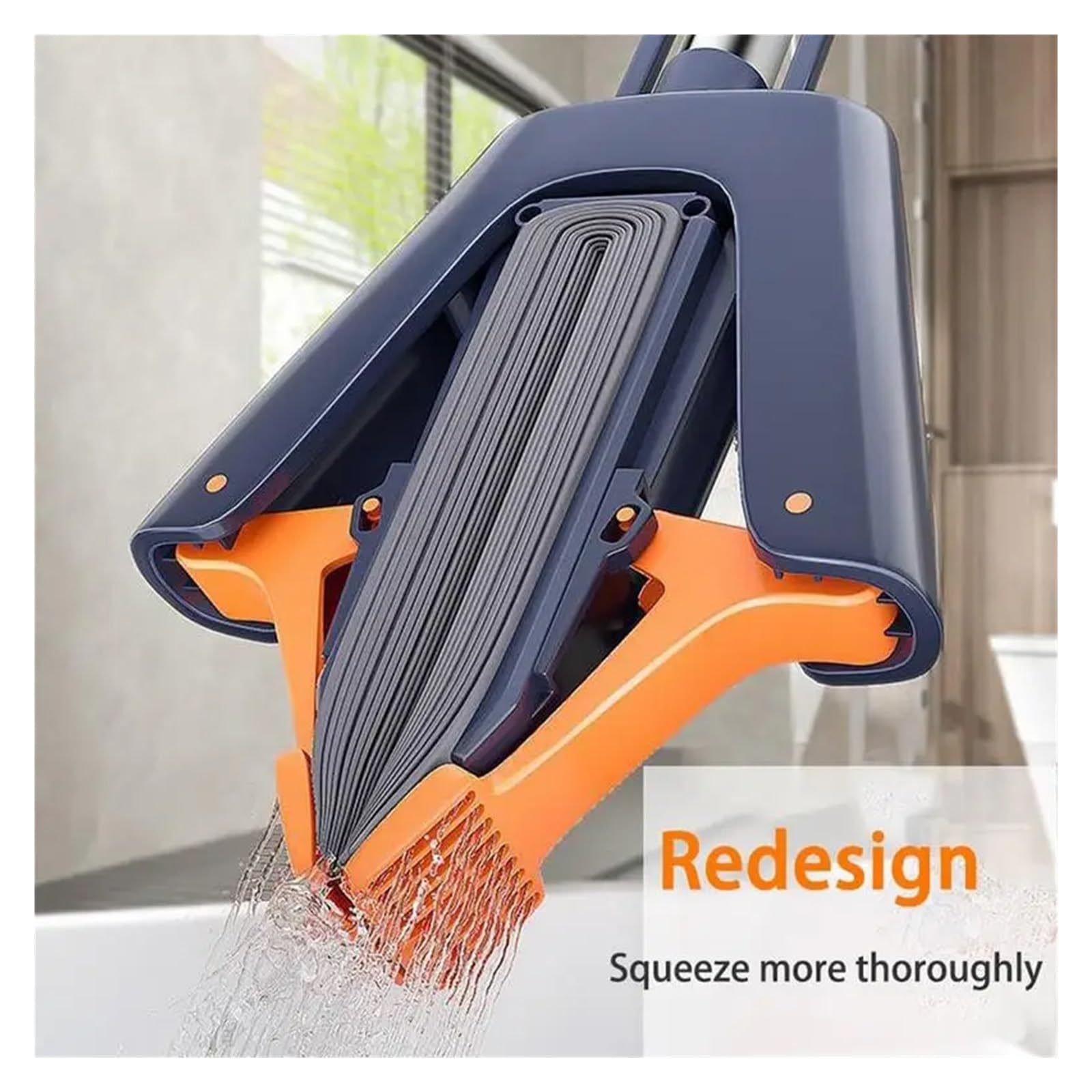 Trapeador de Rodillo for Pisos con Mango Ajustable, trapeador de Rodillo for Pisos en Esponja PVA, trapeador de Esponja Absorbente de Limpieza eficiente for baldosas de Madera Dura