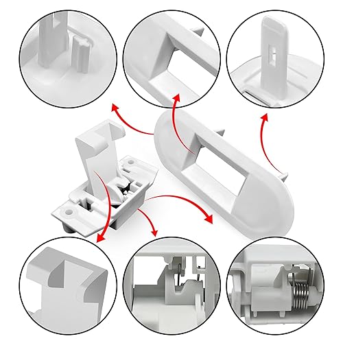Miniatura 3 de HPUY WH02X24399 Bloqueo de la tapa de la lavadora y WH01X24381 Bisel de bloqueo de la tapa de la lavadora compatible con GE y Hotpoint Top Lavadora