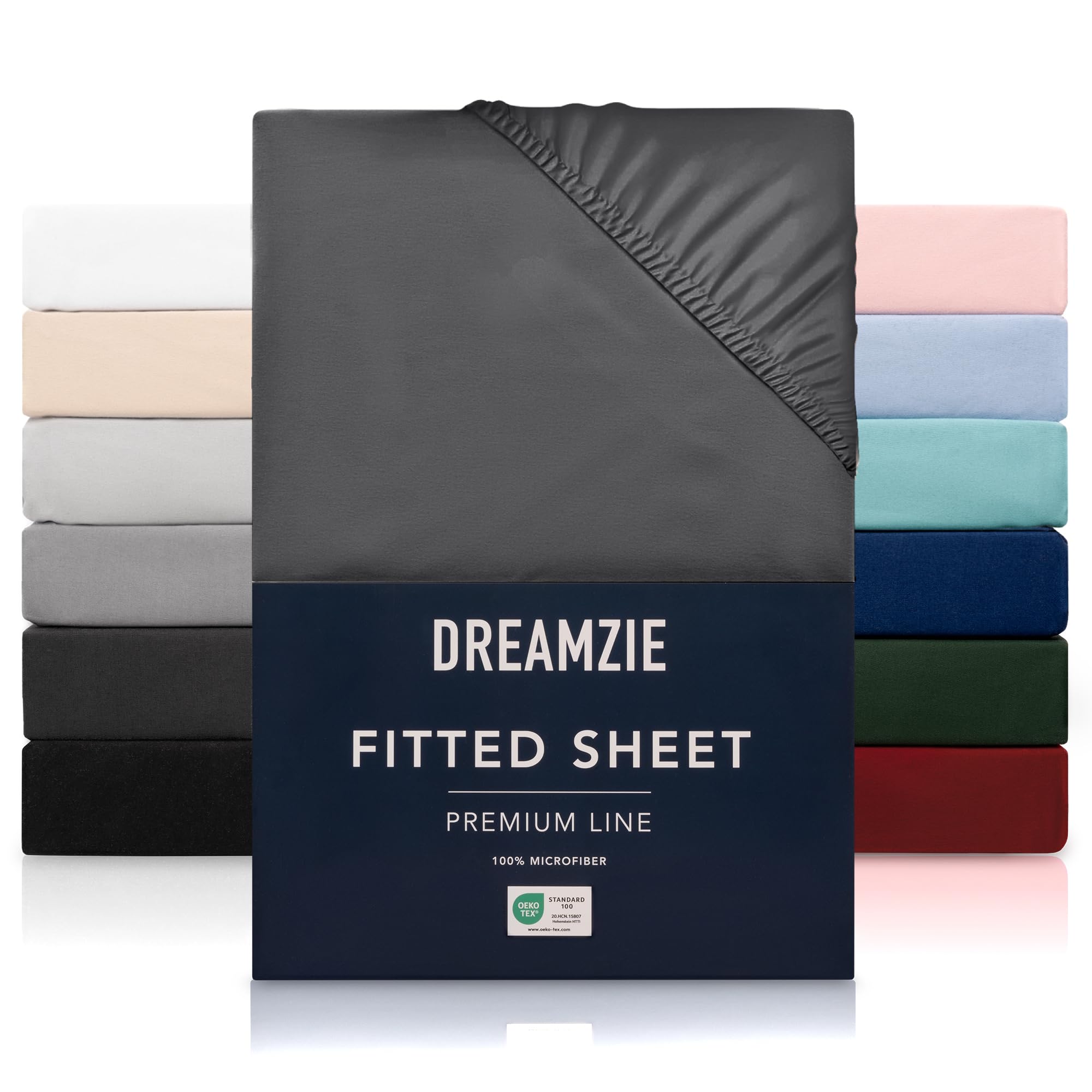 Dreamzie Fitted Sheet 80 x 200 cm for Thick Mattress up to 33 cm, 100% Polyester Microfibre