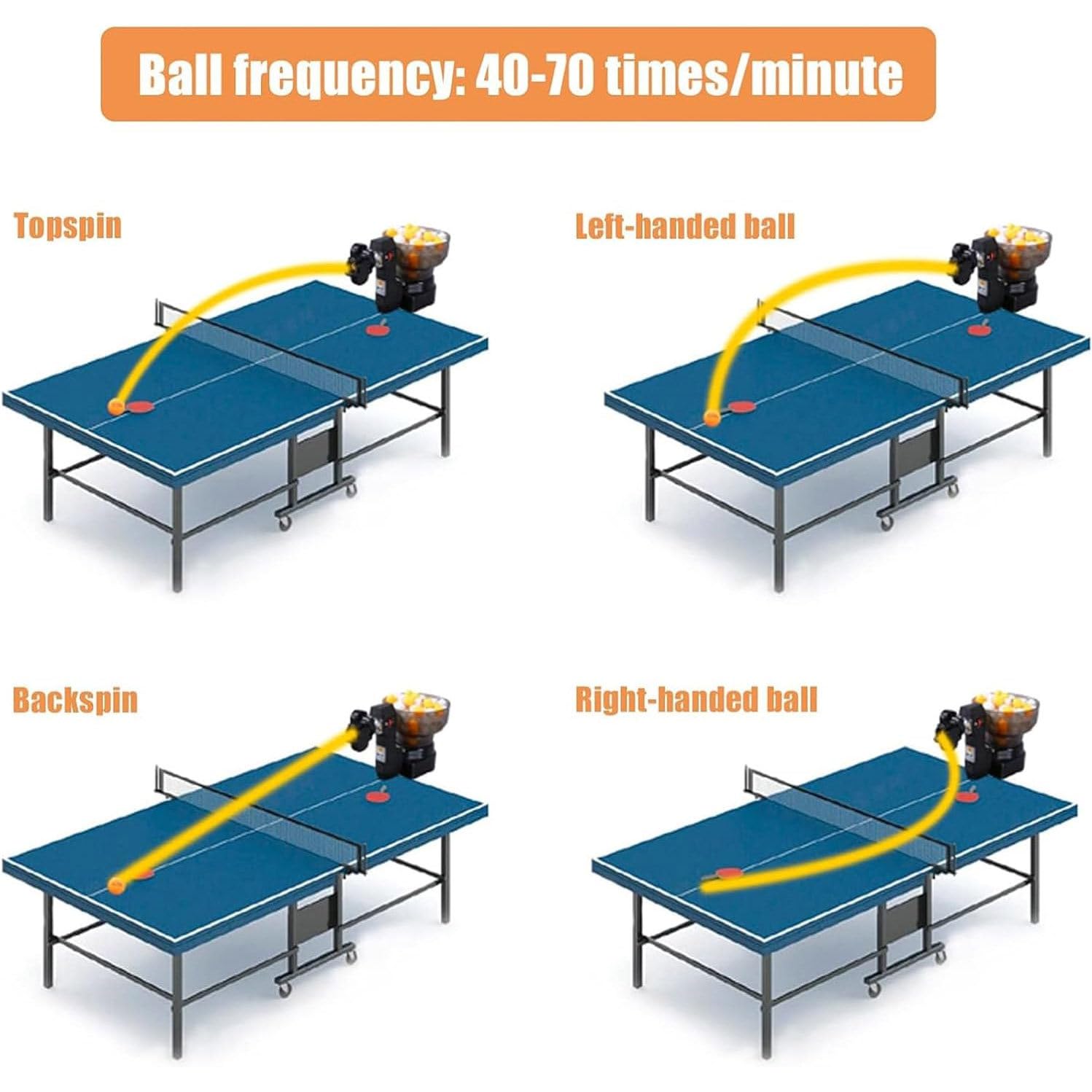 Máquina Automática De Tenis De Mesa Para Entrenamiento, Robot Lanzapelotas De Ping Pong Hp-07 Para Práctica Y Mejora De Habilidades, Robot Lanzapelotas De Tenis De Mesa, Máquina Auto Lanzapelotas