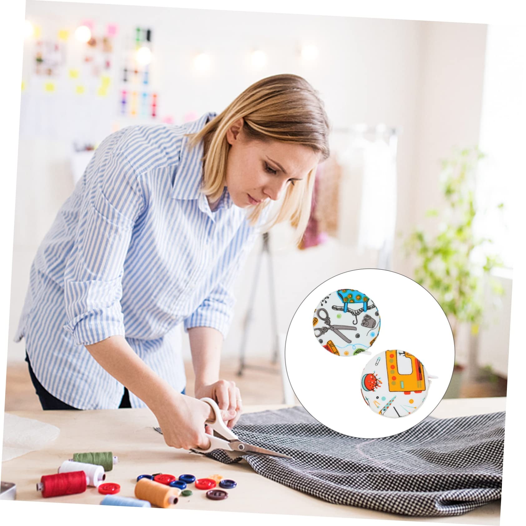 Uonlytech 5 Set Nastro Misuratore Retrattile Nastro Da Cucito Portatile E Flessibile Per Misurazioni Precise Tessuti E Progetti Fai Da Te 2 Pezzi*5