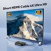 Cable HDMI corto de 1 pie, paquete de 2, cable HDMI 2.0 de 1 pie y 12 pulgadas | Cable HDMI 4K blindado de alta velocidad con HDR, Ethernet/ARC, HDCP 2.2 para PC, monitor, TV Roku/LG, PS4/PS5, Xbox, Switch, cámara 3
