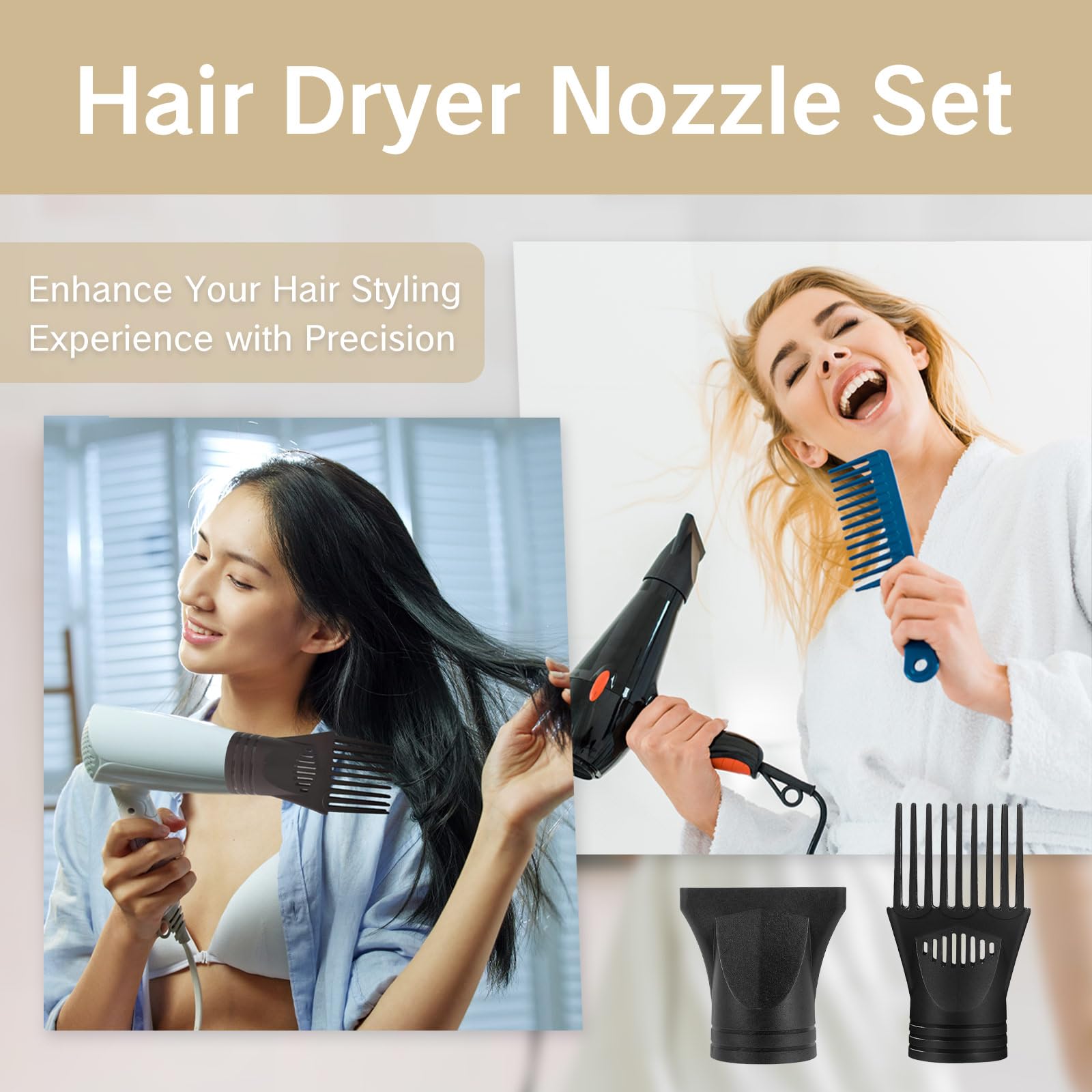 Accesorio universal para secador de pelo, herramientas y accesorios de peinado para todos los secadores, productos de cuidado del cabello, boquilla concentradora para peluquería, boquilla de 3