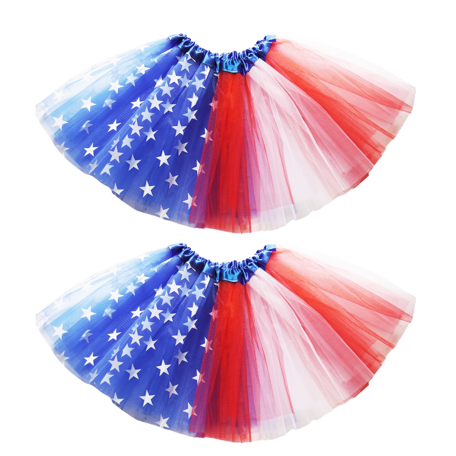 Dmlbc Women's Red Blue White A Usa Star Tutu 4Th Of July Red White And Blue Tutu For Adult Independence Day Costume (2, Large)