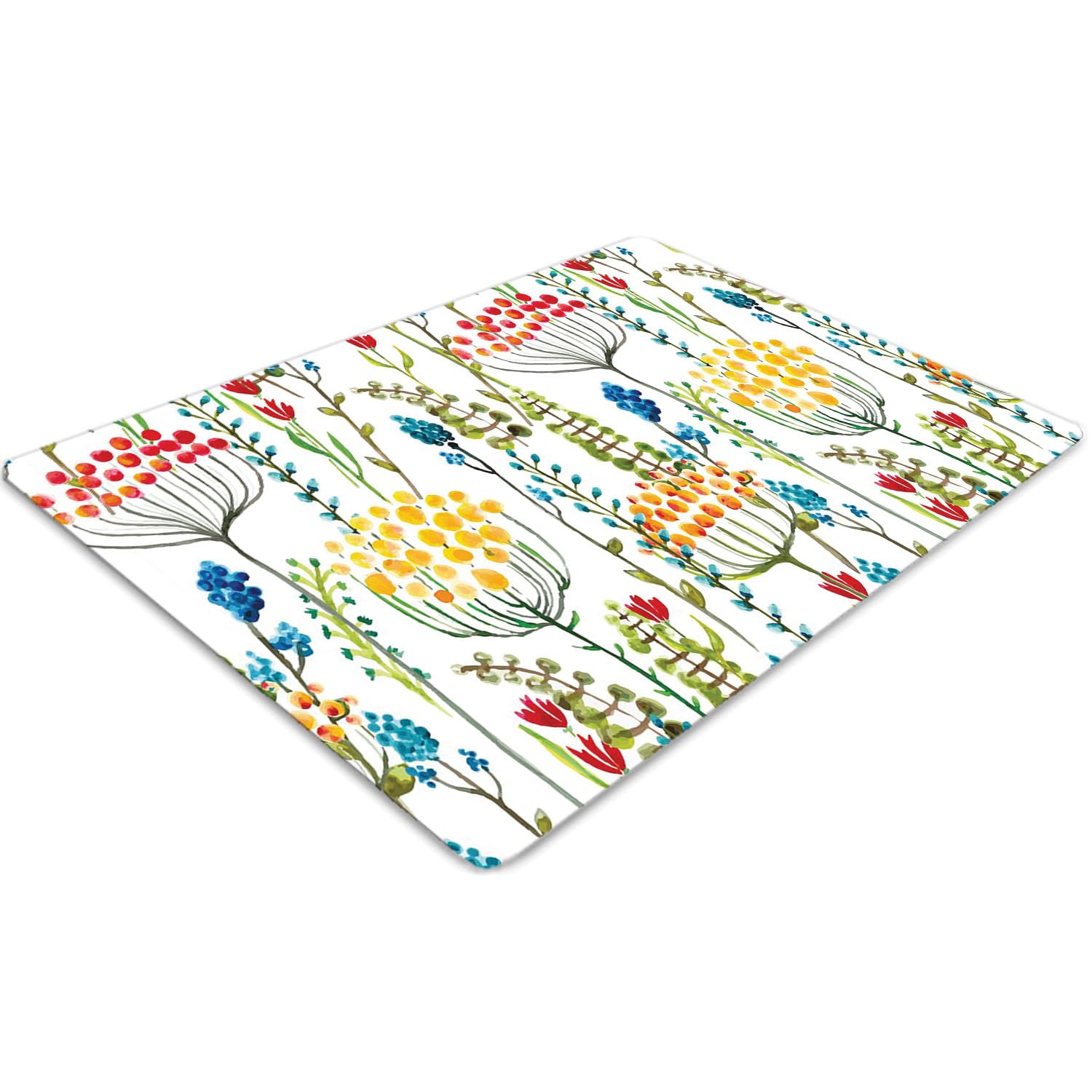 Tapis de chaise 140x100 cm rectangulaire en PVC imprimé Prairie colorée