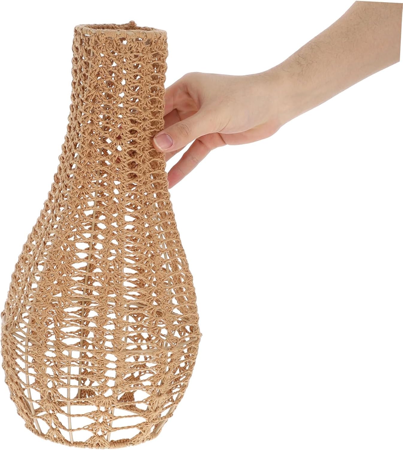 Cabilock Woven Rope Drum Lampshade for Pendant Floor and Table Lamps Modern Handmade Light Cover for Living Room Bedroom Office and Decor