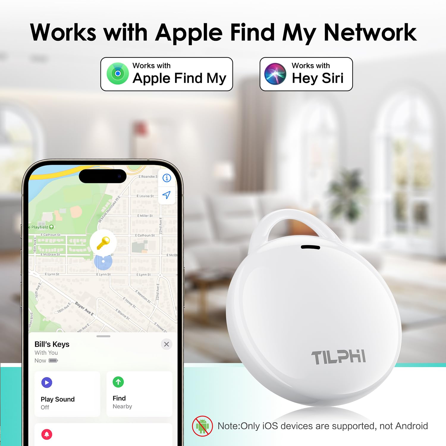 Photo 1 of Air Tracker Tags-4 Pack (iOS Only), Bluetooth Tracker for Apple Find My App