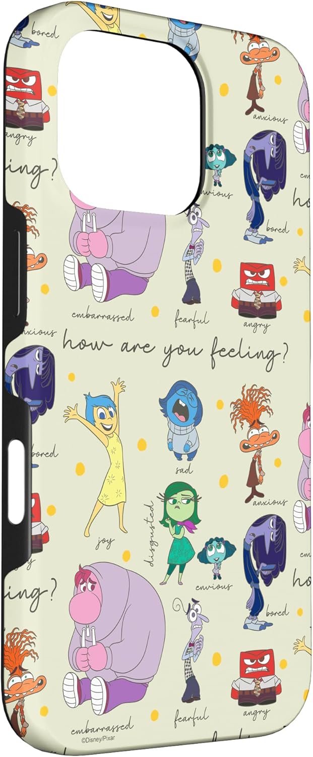 Disney Pixar Inside Out 2 Textbook Of Emotions Cute Logo Case for iPhone 16 Pro