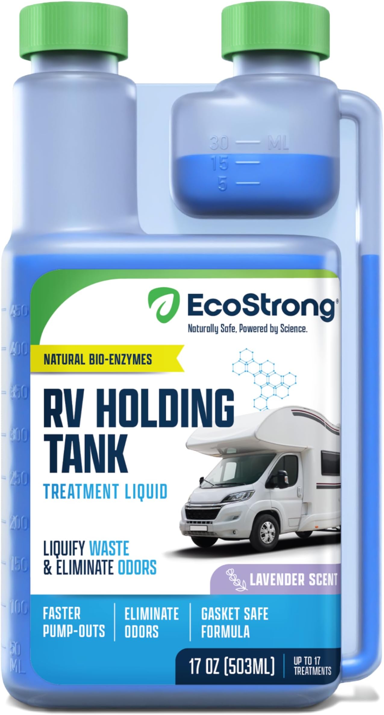 RV Toilet Treatment | RV Black Tank Treatment | RV Holding Tank Digestor, Odor Eliminator, and Cleaner | Perfect for Campers, RVs, Boats, 17 Treatments, Lavender