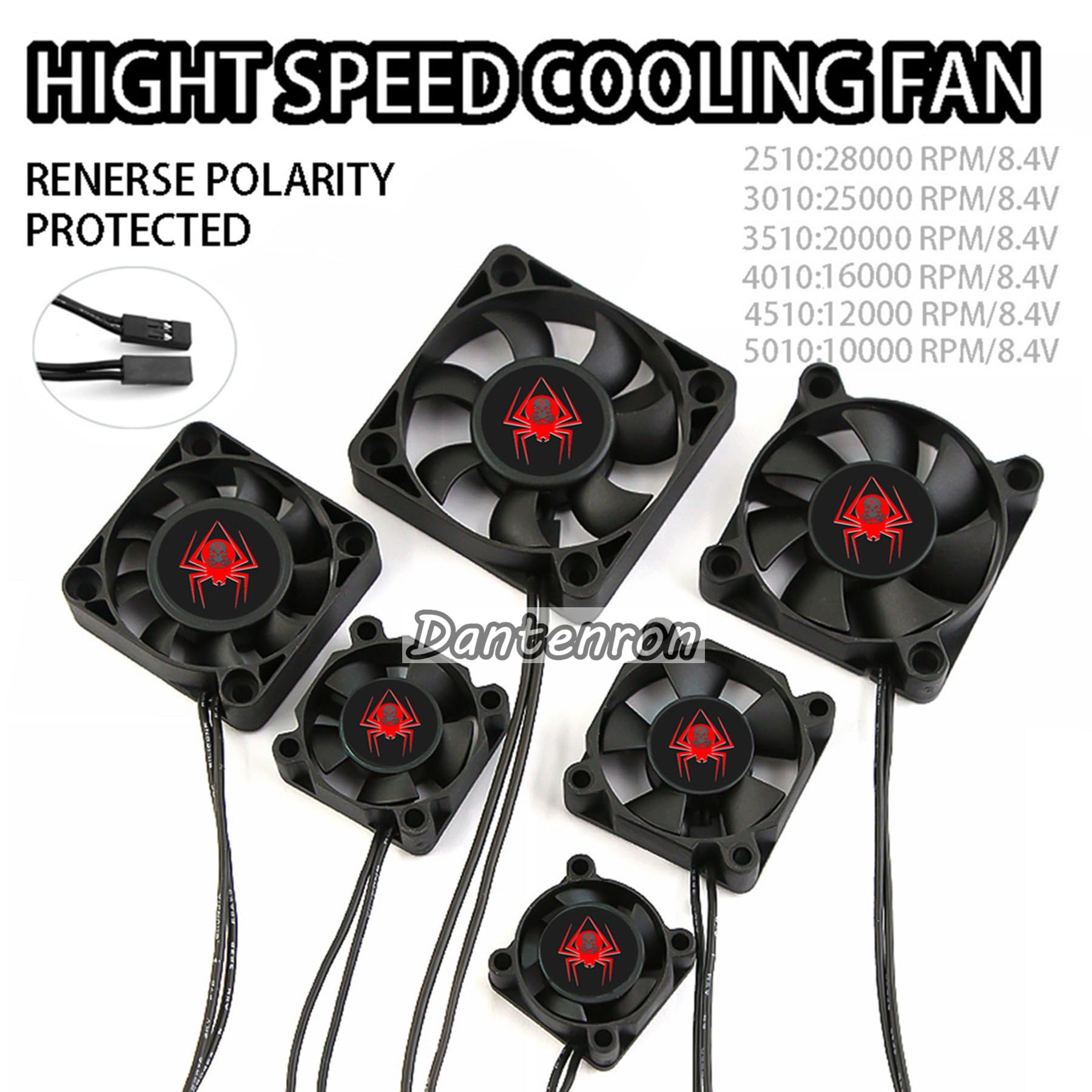 RC Cooling Fan 25mm-40mm S For 1/8 & 1/10 Scale Brushless/Brushed ...