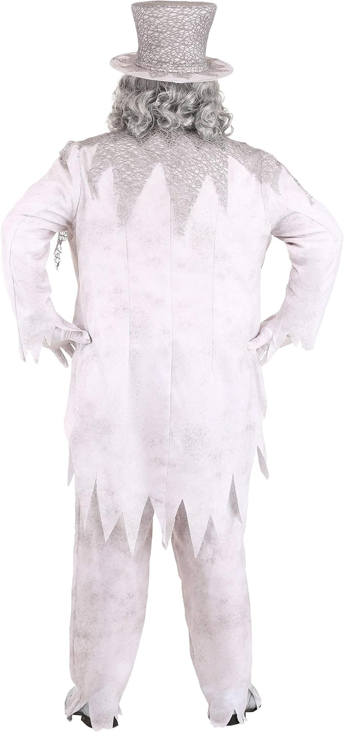 Plus Size Victorian Ghost Men's Costume - Jacket with Vest, Pants, Top Hat, and Jabot
