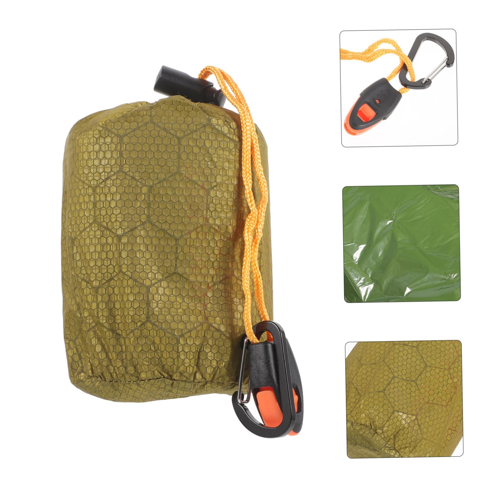 Toyvian Überlebensschlafsack Pe Aluminiumfolie Ultraleicht und Kompakt Wind und Regensicher für Notfälle und Outdoor Aktivitäten Praktischer Tragetasche