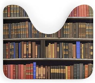 Library Bookshelf Floor Mat Non-Slip Comfort U-Shaped Toilet Mat Ultra Soft Easy Clean Bathtub Rug Super Absorbent U-Shaped Rug for Bathroom Dressing Table Guest Room