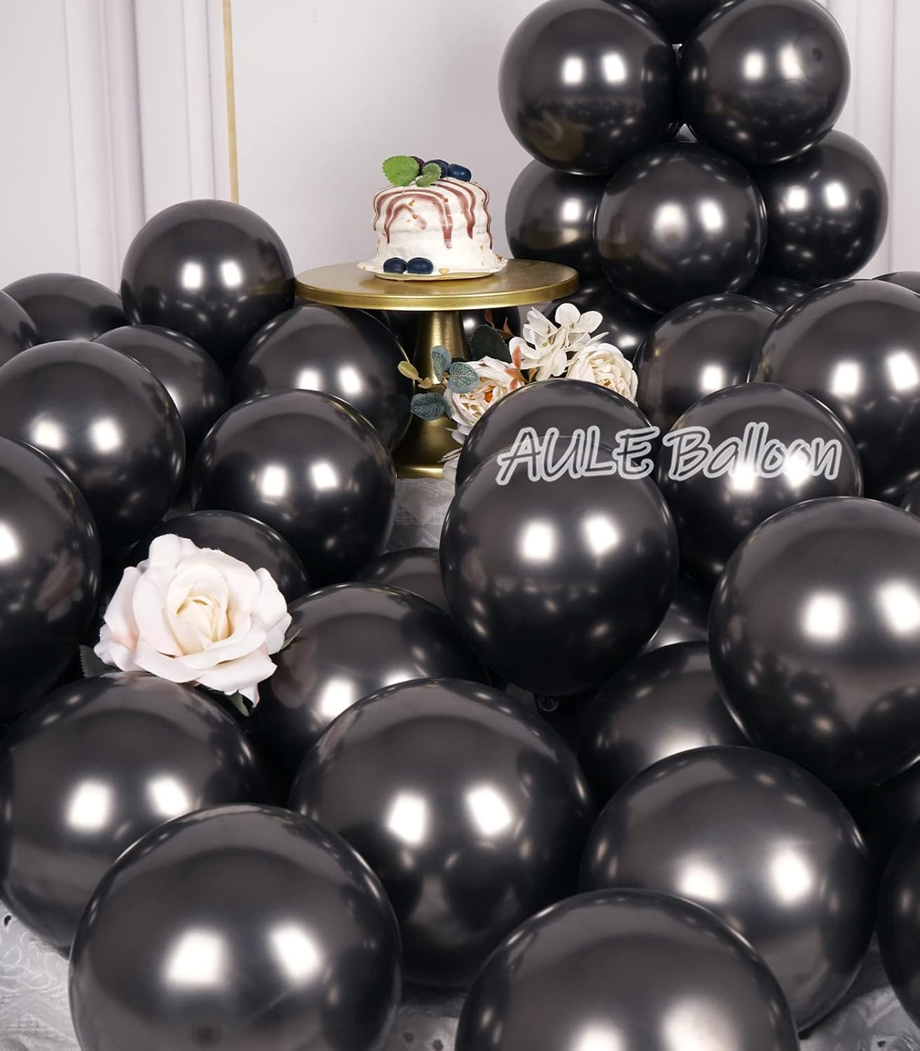 AULE Metallic Black Balloons 5 inch 50 Pcs Black Latex Balloons Chrome Helium Shiny Thicken Balloon Perfect Party Decoration for Wedding Birthday Baby Shower Graduation Christmas Carnival - Image 4
