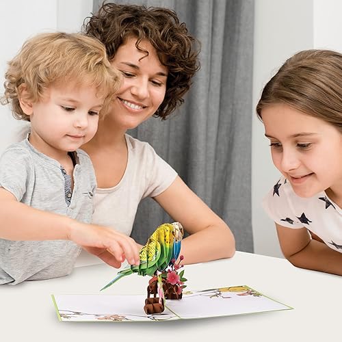 Miniatura 3 de Lovely Birds - Tarjeta desplegable de 5 x 7 pulgadas, adorable tarjeta de felicitación 3D para todas las ocasiones, los mejores saludos de papel