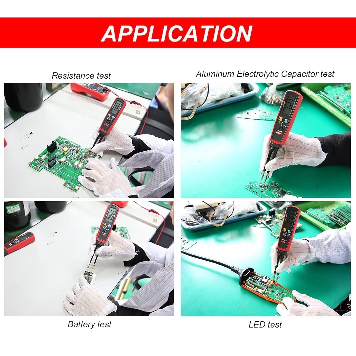 UNI-T UT116A SMD Tester Meter Multimeter Rotable Tweezer Resistance Capacitance LED Diode Continuity Battery Tester