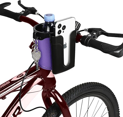 Miniatura 6 de Accmor Portavasos para cochecito con soporte para llaves de teléfono, portavasos universal 3 en 1, soporte para botellas de bebidas para cochecito,