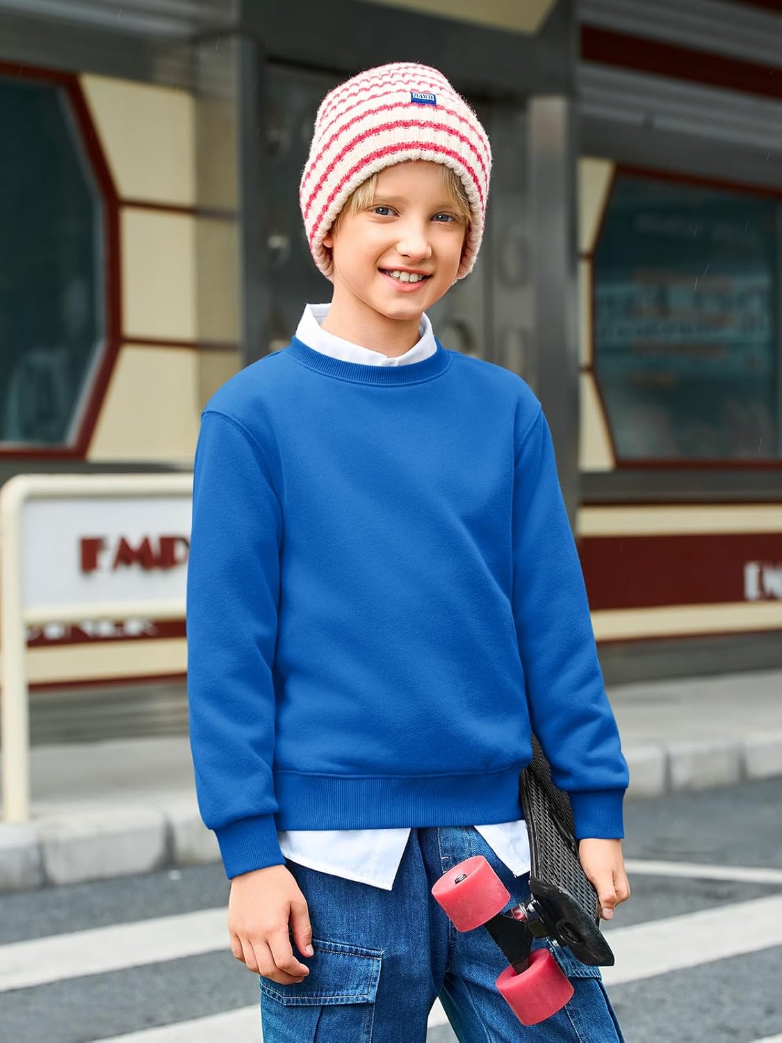 Haloumoning Boys Crewneck Pullover Sweatshirts Kids Youth Casual Long Sleeve Shirts 5-14 Years - Image 4