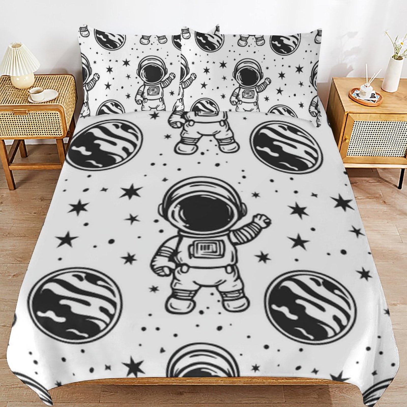 Parure de lit astronaute en tissu respirant pour éviter la transpiration nocturne de l'enfant