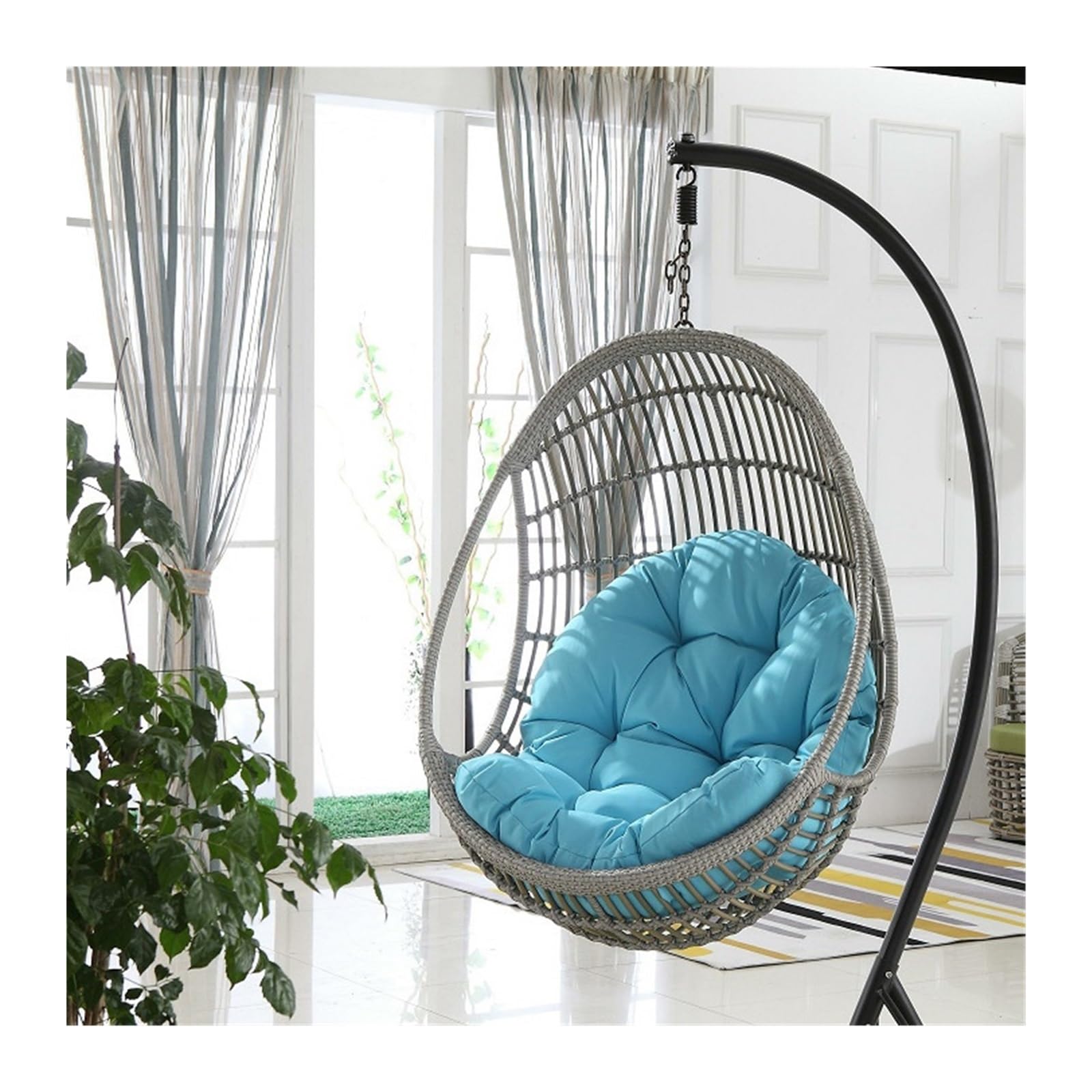 AYGJKIE Rocking Chair Cushion Swing Egg Chair Cushion Waterproof and Sun-Resiatant Breathable Soft Patio Chair Cushion Hanging Basket Seat Cushion(Blue,80x110cm)