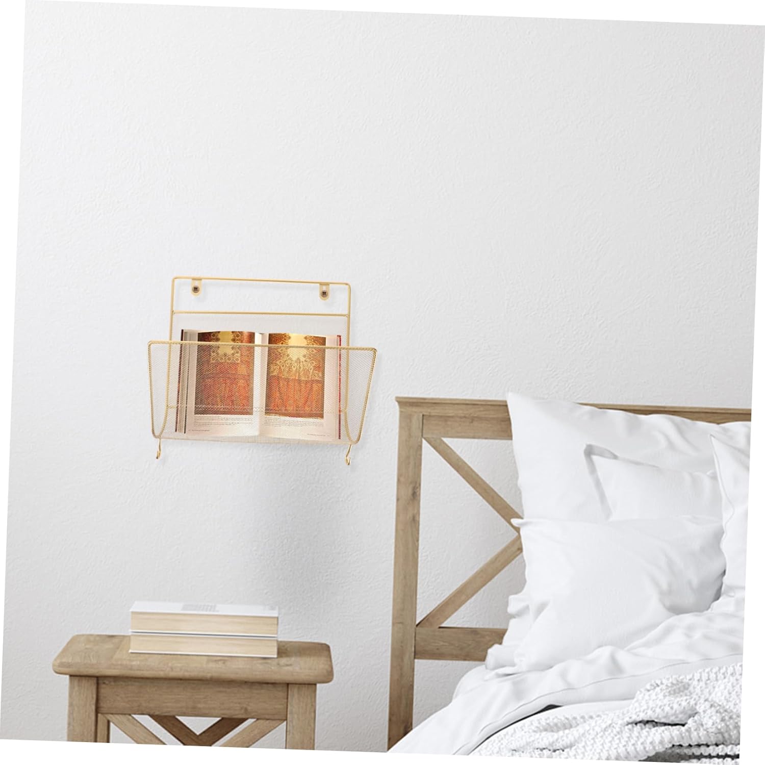 Uonlytech Wall Mounted Magazine Rack Sturdy Iron Art Book Shelf for Office Home Elegant Document Holder for Organizing Newspapers and Magazines