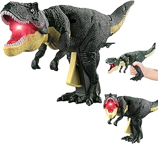 TERRIFI Funny Dinosaur Toys - Trigger The T-Rex with Sound and Light Effects - Dino Fidget Novelty Gag Toy, Dinosaur Chomper Toys - fun Interactive Dinosaur Gift for Boys Girls 3+ Year Old (Green)