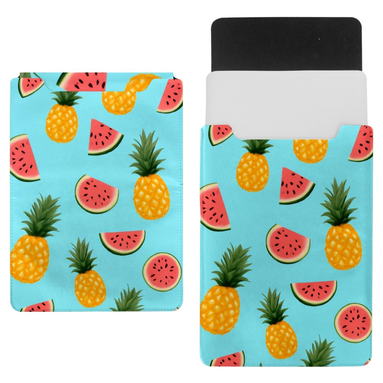 Funda para portátil de 13.8x10.2 pulgadas en terciopelo azul Summer Fruits 7