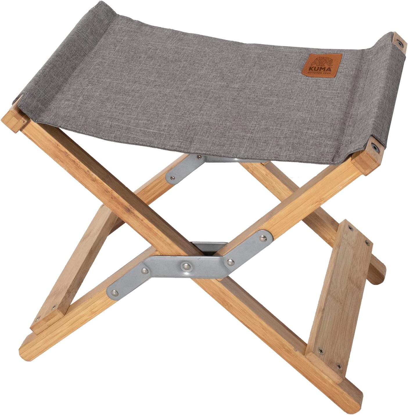 Kuma Outdoor Gear Yoho Bamboo Stool, Ultimate Portable Luxury Outdoor Camping Stool for Glamping, Sports & Outdoor Adventures (Heather Grey)