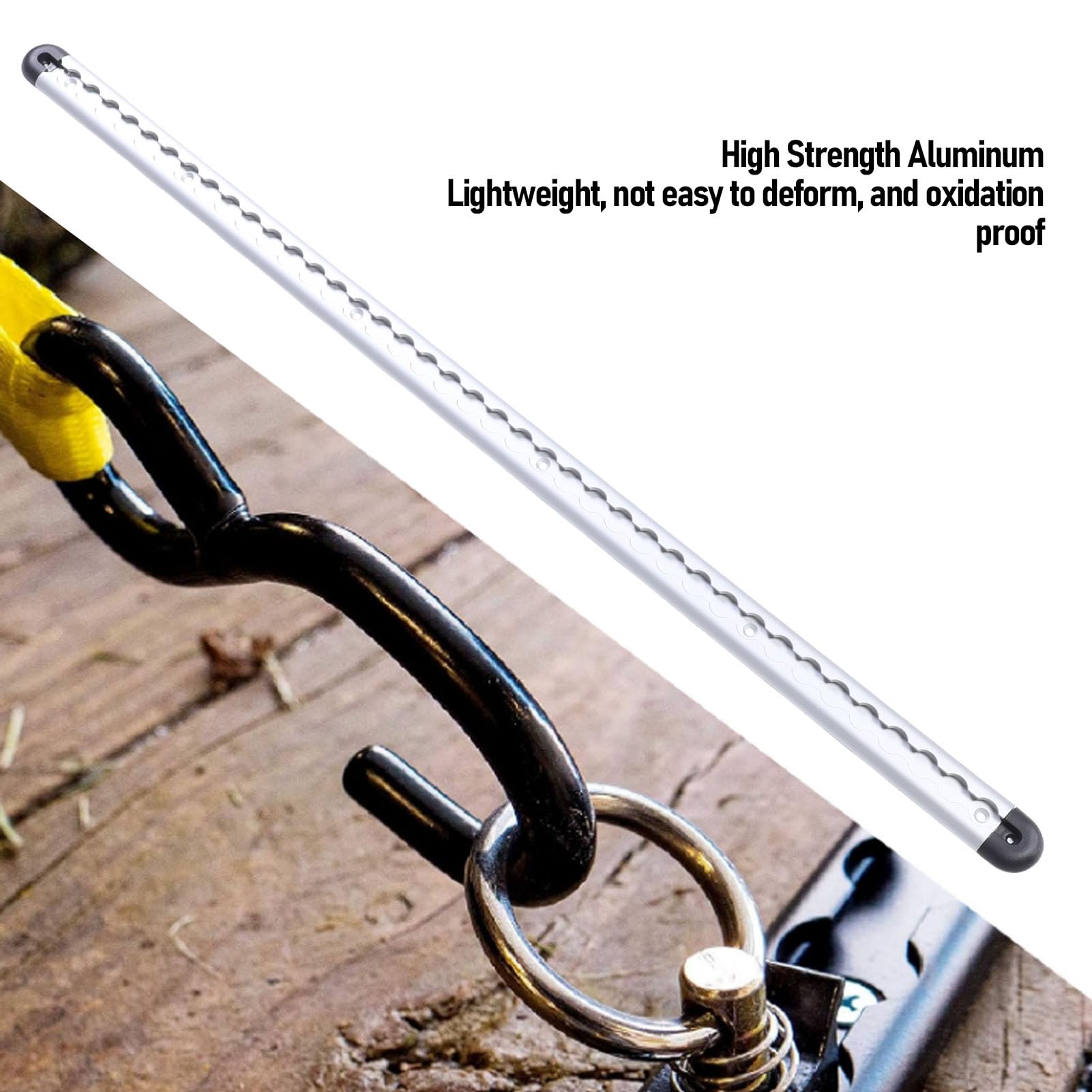 Eujgoov L-Schiene, Robuste Aluminium-Ladekontrollschiene mit O-Ring-Anschlüssen, 1 M, für Motorräder, Geländefahrzeuge, LKWs, Anhänger, Schnelle Installation (Silver)