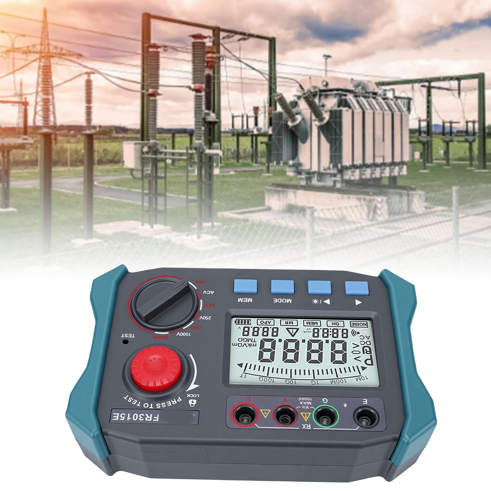 ASHATA Miernik Rezystancji Izolacji Niezawodny Tester 2500 V z funkcją Przechowywania Danych do Testów Elektrycznych 175x112x53mm