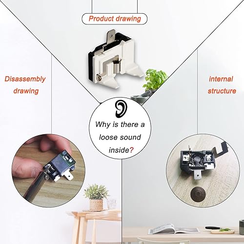 Miniatura 10 de Aopin Protector térmico de sobrecarga para refrigerador, 14 HP (180 W), congeladores redondos, protector de sobrecarga del compresor, congelador