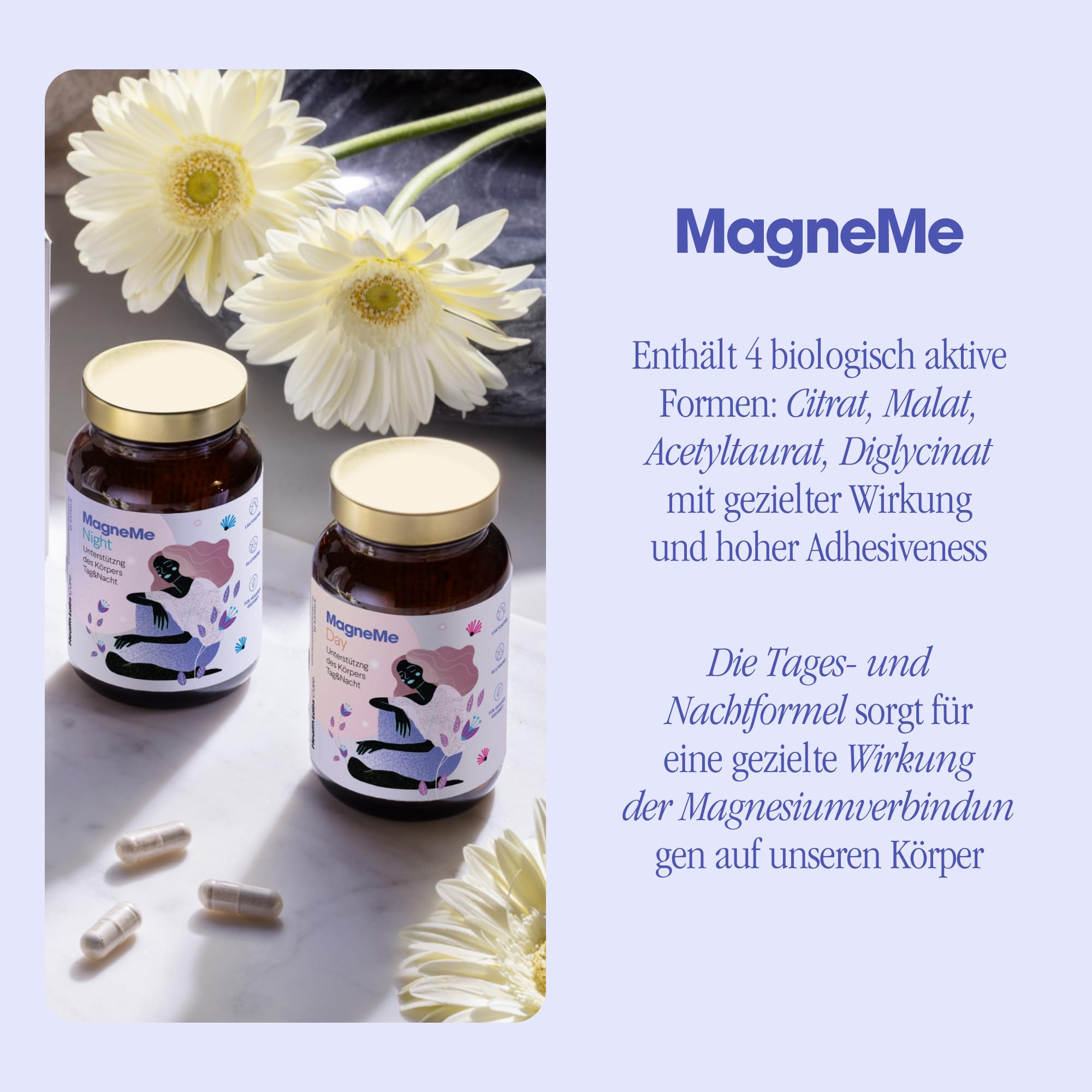 MagneMe Magnesium Komplex Tag & Nacht, 4 Formen, 120 Kapseln