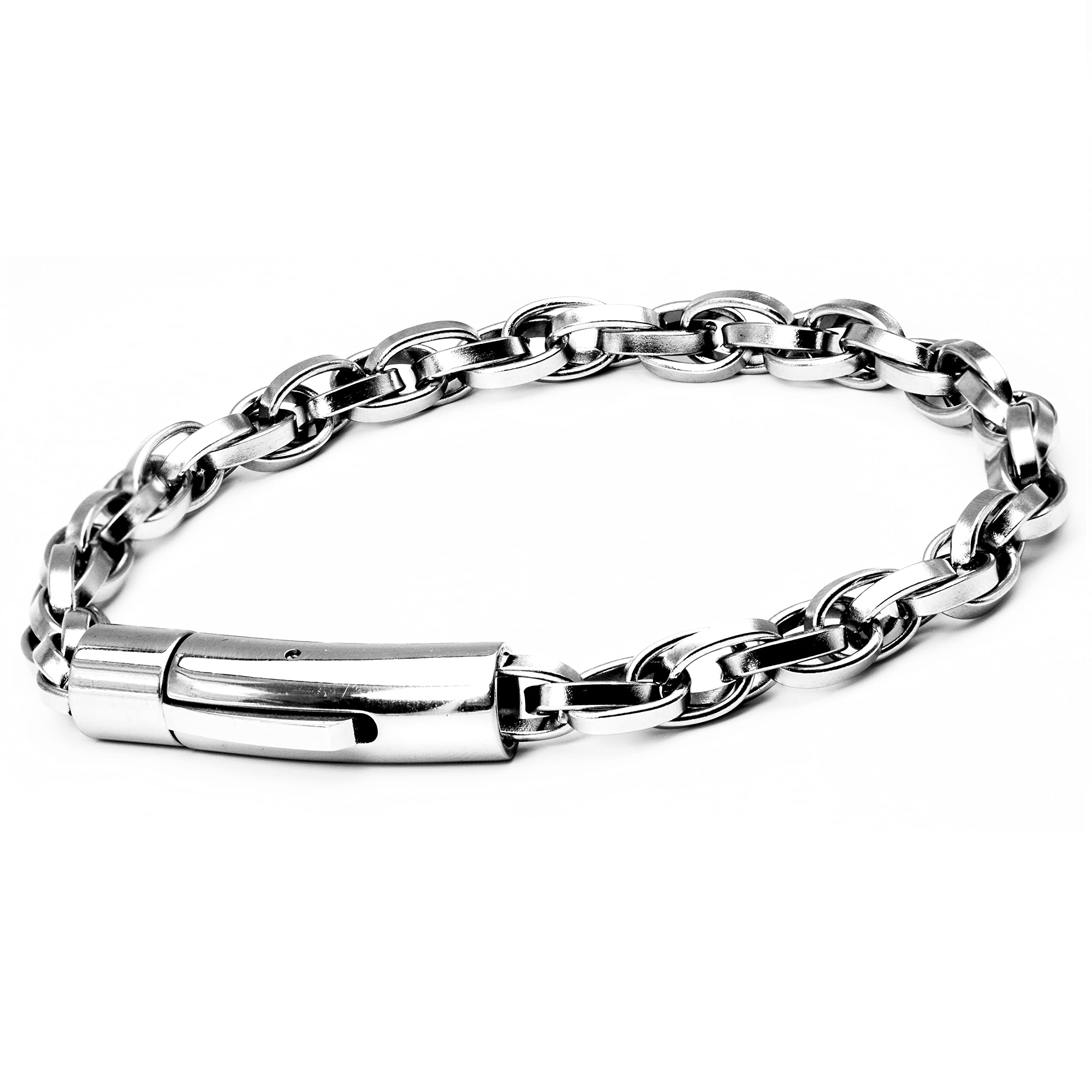 THE MEN THING CLIPLINK - 8mm Stainless Steel Bracelet, American Style - 8 inch for Men & Boys (B0BC4HR3GL) Amazon Price History, Amazon Price Tracker
