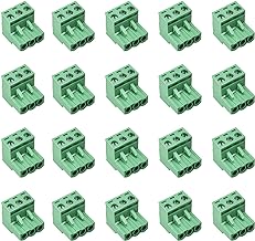 20 pcs 3 Pin 5.08mm Pitch Pluggable PCB Angle Screw Terminal Block Plug Connector Socket Panel Mount DIY (20pcs 3p)