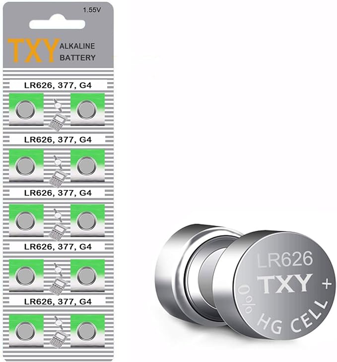 TXY 10pcs/Pack AG4 Alkaline Cell Battery 377A 377 LR626