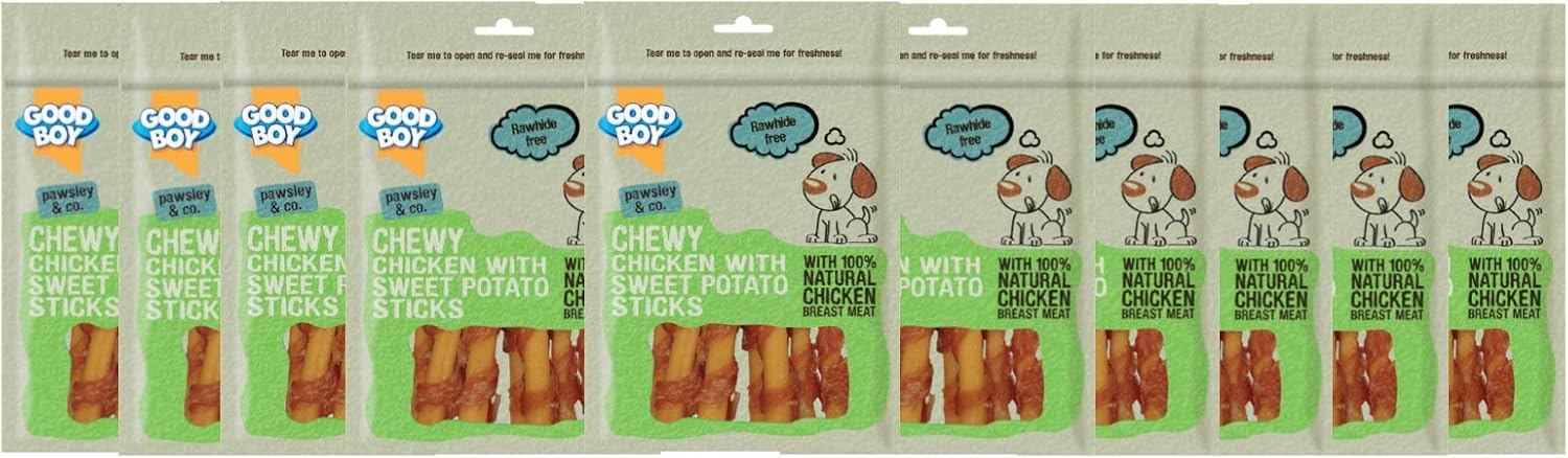 Armitages Pet Things Good Boy Pawsley & Co Chewy Chicken with Sweet Potato Sticks Dog Treat 90g (Pack of 10)