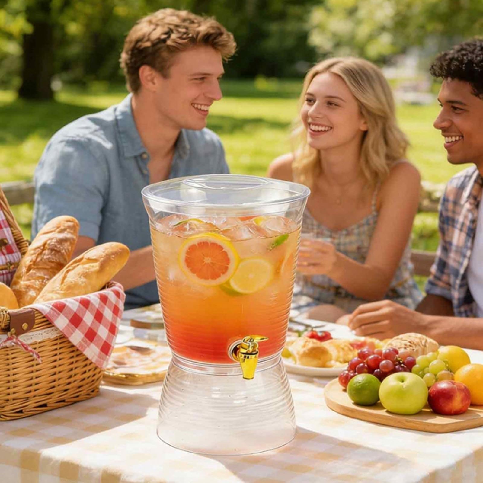 Getränkespender für Partys, Getränkebehälter mit Ständer, für Säfte, Limonaden, klares Wasser, Pitc