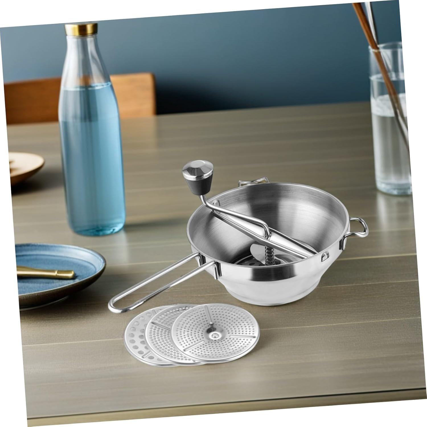 Garneck Stainless Steel Potato Masher Manual Spud Masher Kitchen Utensil for Fruit and Vegetable Puree Food Press Tool for Smooth Mashed Potatoes and Pumpkin Carrot Mashing Easy to Clean